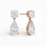 Round & Pear Duo Drop Earrings