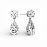 Round & Pear Duo Drop Earrings