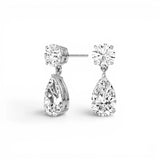 Round & Pear Duo Drop Earrings