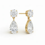 Round & Pear Duo Drop Earrings