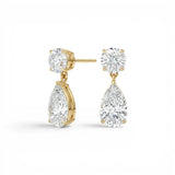 Round & Pear Duo Drop Earrings