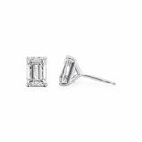 Emerald Moissanite Solitaire Stud Earrings