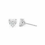 4ctw Heart Moissanite Solitaire Stud Earrings in 10K White Gold