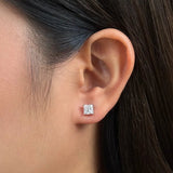 2cttw Princess Moissanite Stud Earrings in 10K White Gold