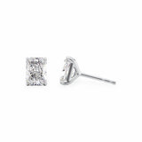 Radiant Moissanite Solitaire Stud Earrings