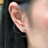 2cttw Round Brilliant Moissanite Solitaire Stud Earrings in 10K White Gold