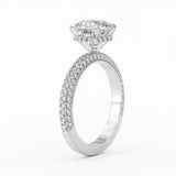 Hidden Halo Trio Micropavé Ring