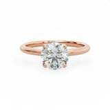 Tulip Petal Basket Solitaire Round Engagement Ring