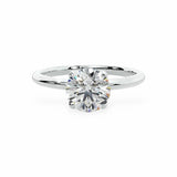 Tulip Petal Basket Solitaire Round Engagement Ring