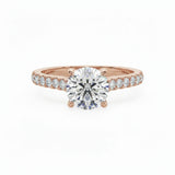 Classic Cathedral Pavé Round Engagement Ring (4-Claws)