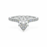 Classic Cathedral Pavé Pear Engagement Ring