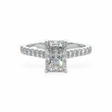 Classic Cathedral Pavé Radiant Engagement Ring