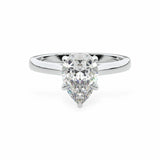 Classic Cathedral Solitaire Pear Engagement Ring