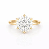 Traditional Solitaire Round Engagement Ring (6-Claws)
