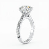 Cathedral French Pave Round Ring