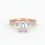 Emerald with Baguette Accents Ring