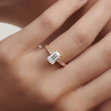 Emerald with Baguette Accents Ring