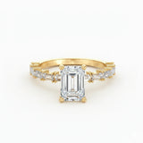 Emerald with Baguette Accents Ring