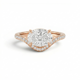 Pavé Curved Ring - Oval