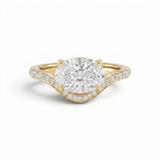 Pavé Curved Ring - Oval