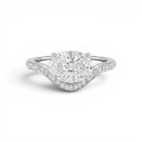 Pavé Curved Ring - Oval