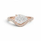 Pavé Curved Ring - Pear