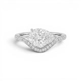 Pavé Curved Ring - Pear