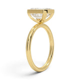 Emerald Cut Diamond Bezel Solitaire Engagement Ring