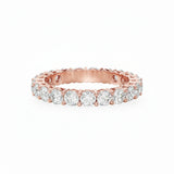 Round Shared Prong Medium Eternity Band