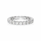 Round Shared Prong Medium Eternity Band