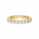 Round Shared Prong Medium Eternity Band