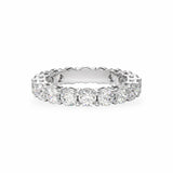Round Moissanite Shared Prong Large Eternity Band
