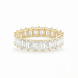 Emerald Moissanite U Prong Eternity Band