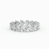 Heart Shaped Moissanite Eternity Ring