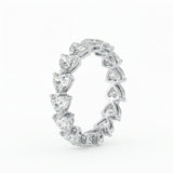 Heart Shaped Moissanite Eternity Ring