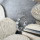 Heart Shaped Moissanite Eternity Ring