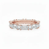 Alternating Emerald & Baguette Moissanite Eternity Ring