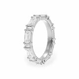 Alternating Emerald & Baguette Moissanite Eternity Ring