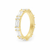 Alternating Emerald & Baguette Moissanite Eternity Ring