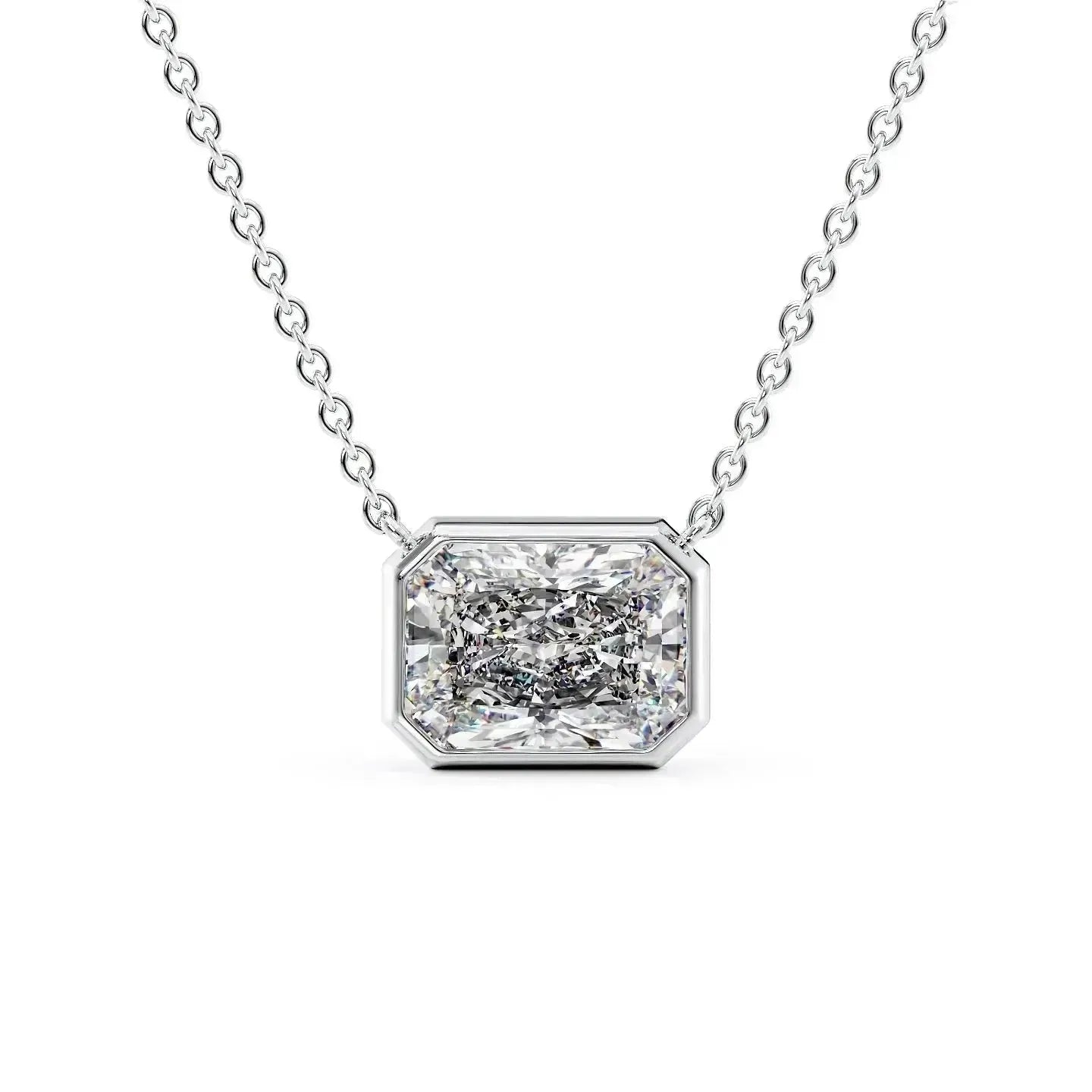 The Bezel Set Radiant-Cut Diamond Pendant