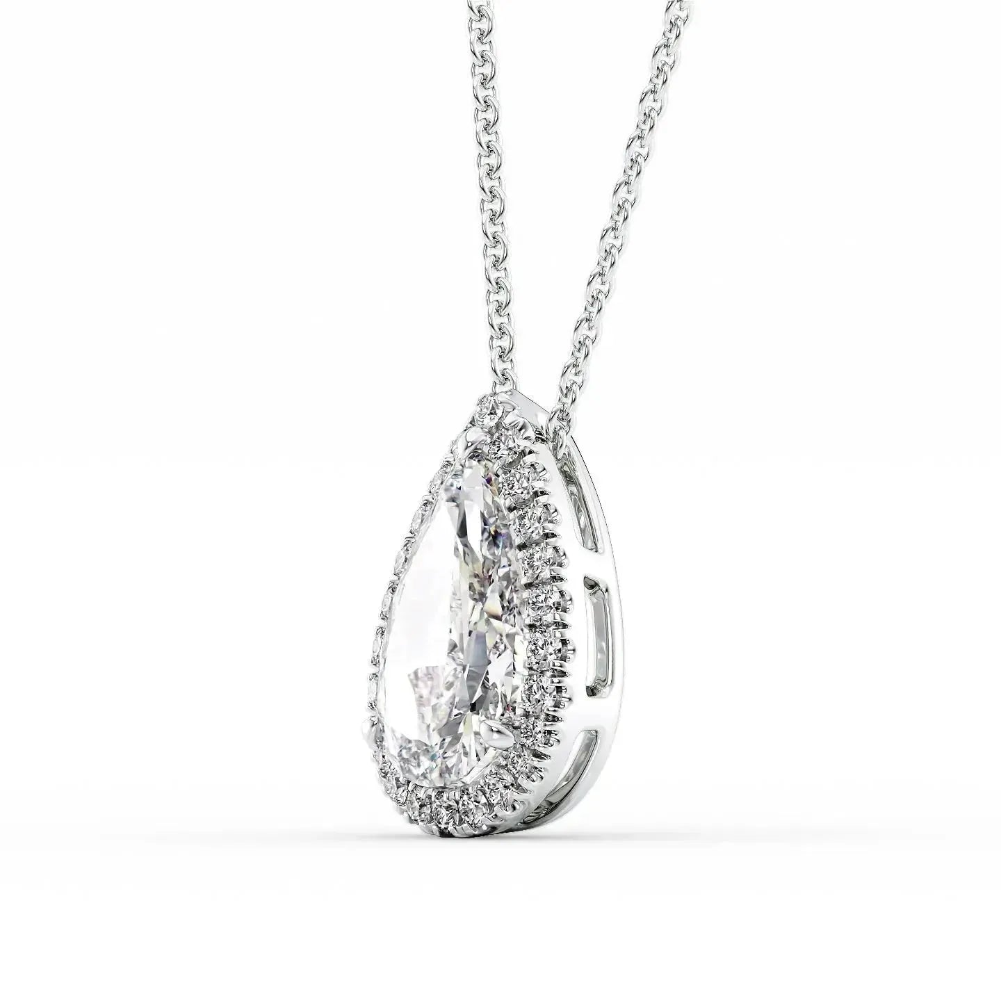 The Pear-Cut Diamond Halo Pendant