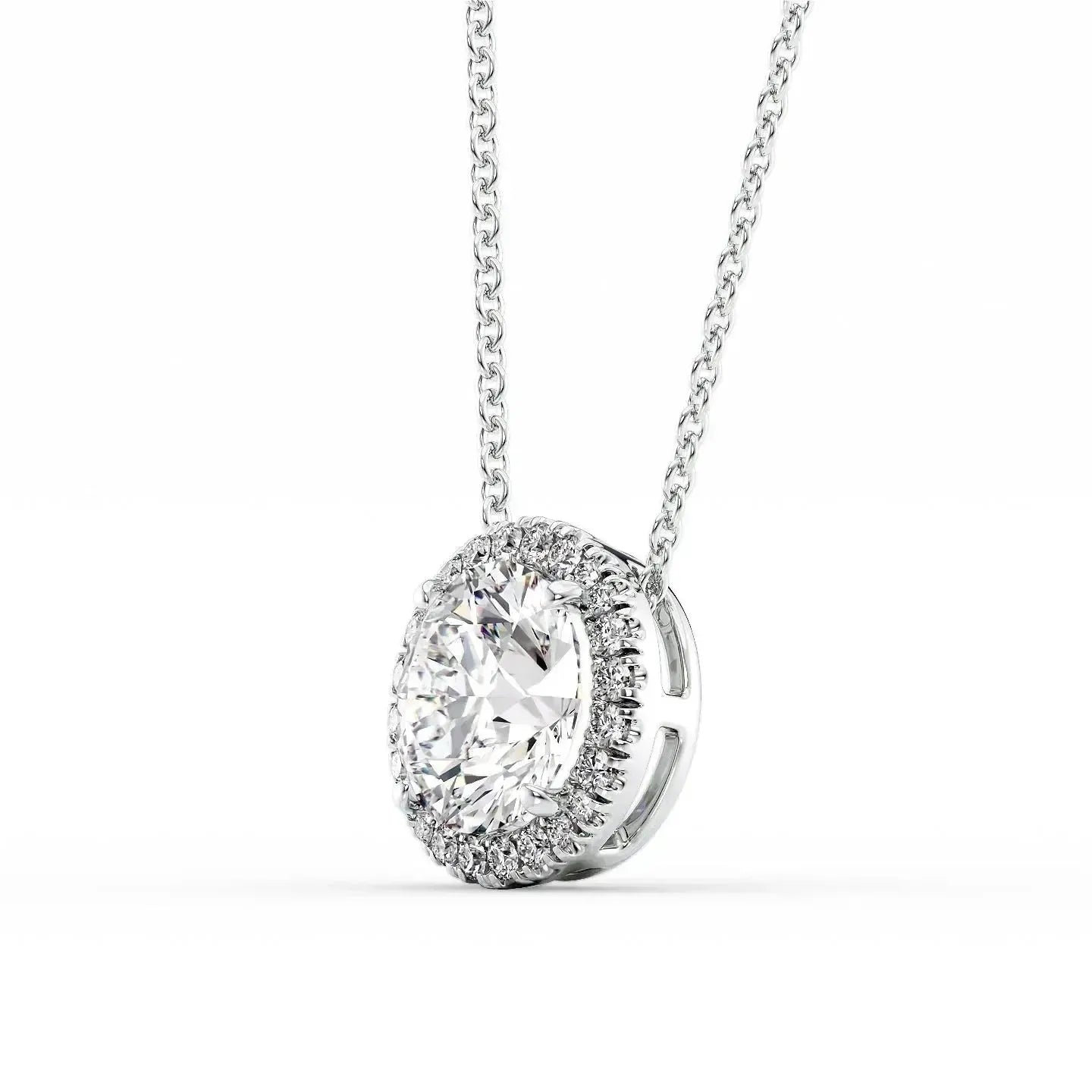 The Round-Cut Diamond Halo Pendant
