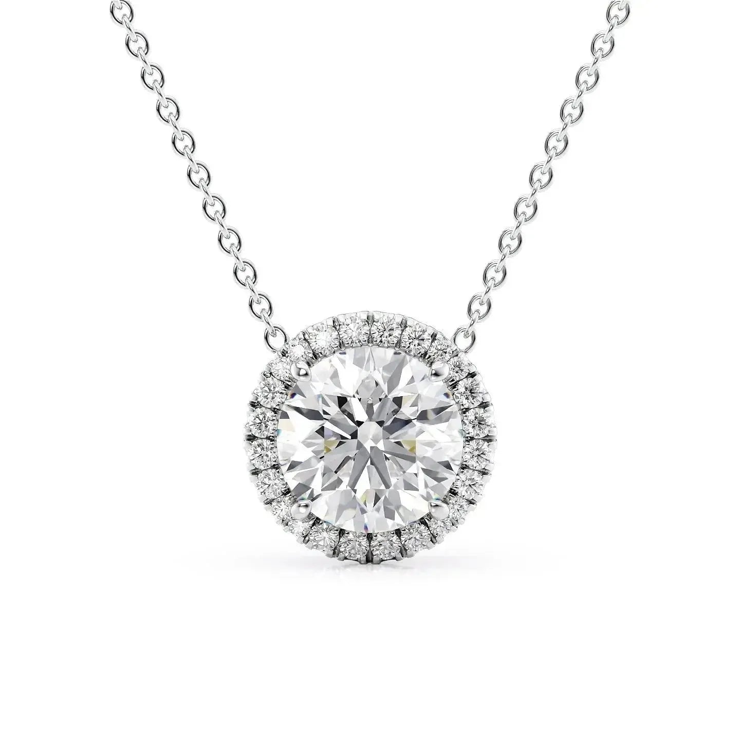 The Round-Cut Diamond Halo Pendant