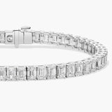Emerald Cut Lab Grown Diamond Tennis Bracelet